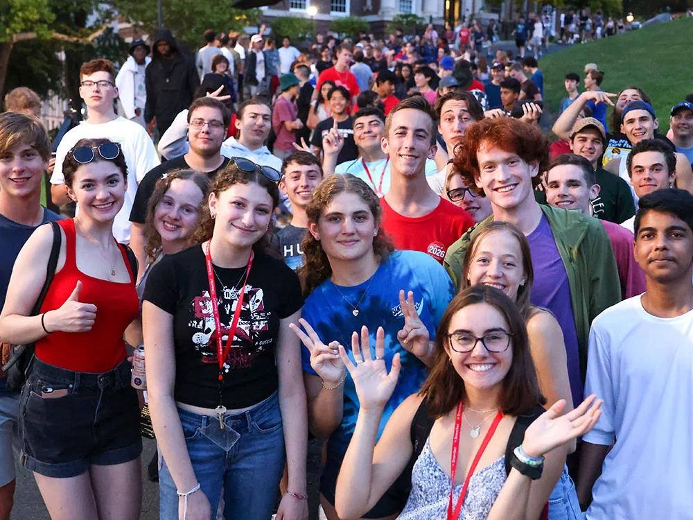 Large group of RPI students smiling