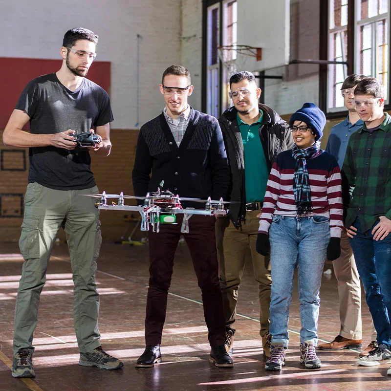 Group of people with a drone