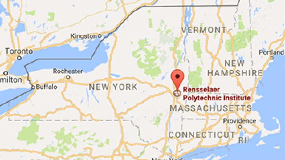 Rensselaer Polytechnic Institute marked on a Google map